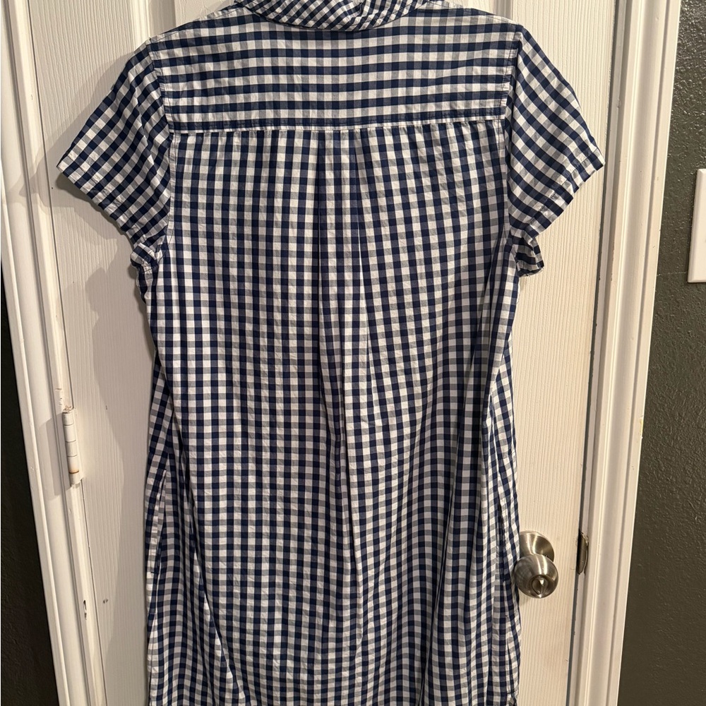Vineyard Vines Blue & White Gingham Short Sleeve Shirt Dress - Picture 3 of 3